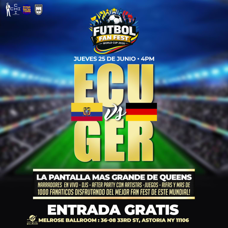 Event - ECUADOR vs ALEMANIA - #1 FUTBOL FAN FEST VIEWING PARTY  - New York, NY - jue, 25 de junio de 2026} | concert tickets