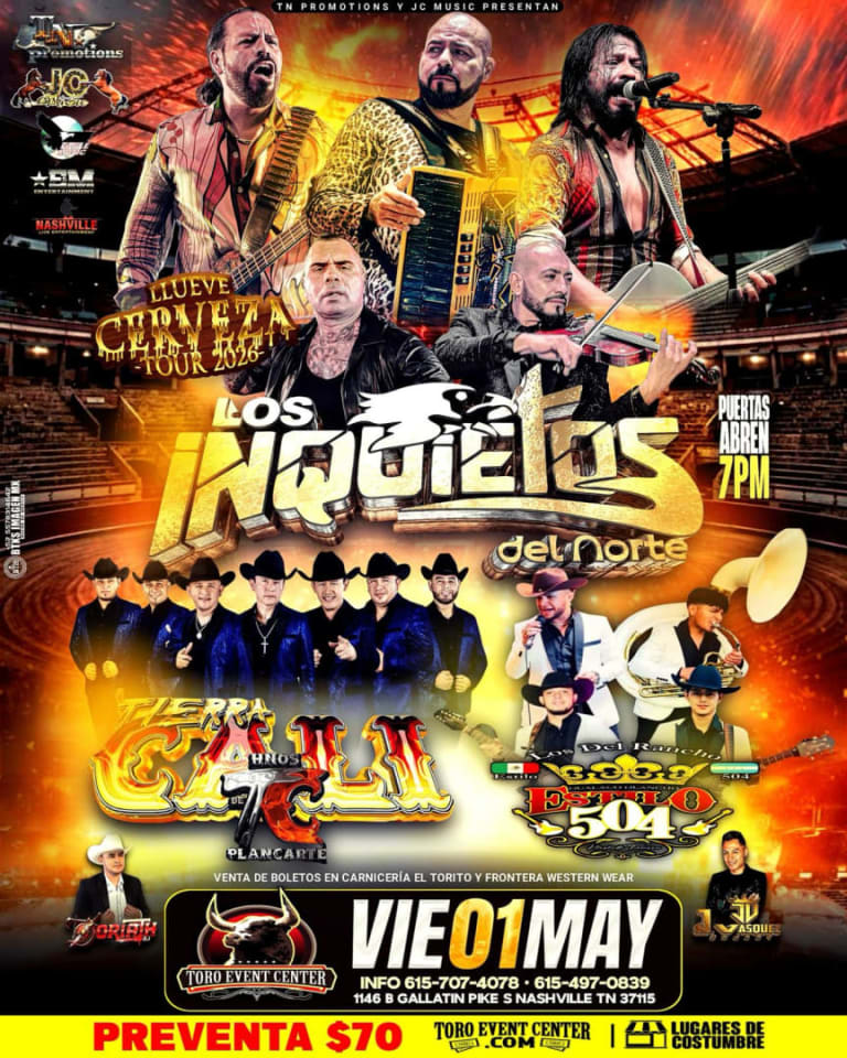 Event - Los Inquietos del Norte, Tierra Cali, Estilo 504  - Nashville, TN - Fri, May 1, 2026} | concert tickets
