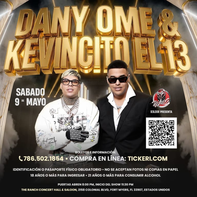 Event - Dany Ome & Kevincito El 13 - Fort Myers, Florida - May 9, 2026 | concert tickets