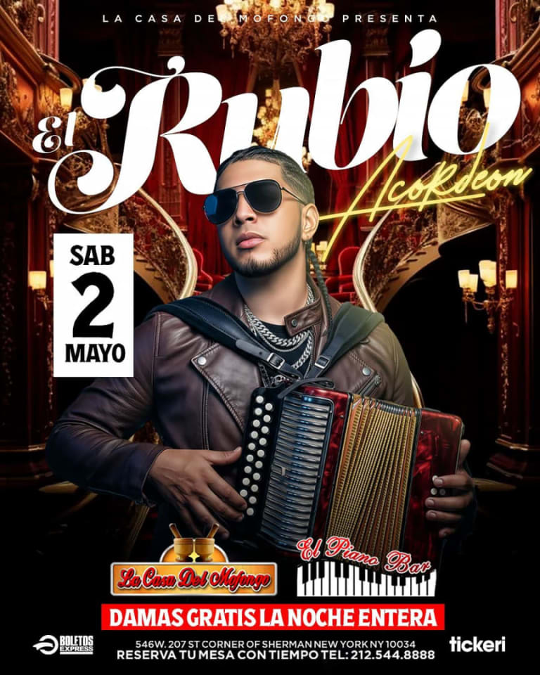 Event - EL RUBIO ACORDEON - New York, NY - sáb, 2 de mayo de 2026} | concert tickets