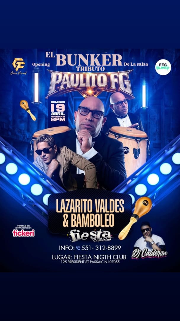 Event - LAZARITO VALDES & BAMBOLEO NEW JERSEY - Passaic, NJ - Sun, April 19, 2026} | concert tickets