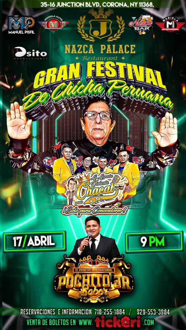 Event - LA LEYENDA VIVIENTE CHACAL EN NY - Corona , NY - Fri, April 17, 2026} | concert tickets