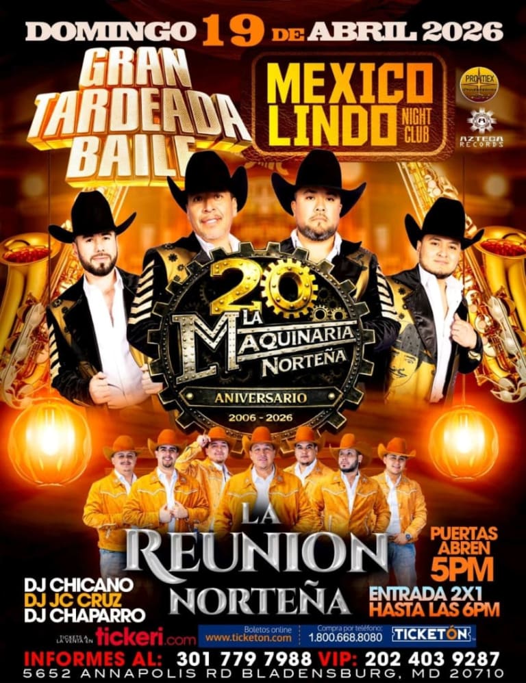 Event - TARDEADA CON LA MAQUINARIA NORTEÑA  - Bladensburg, MD - Sun, April 19, 2026} | concert tickets