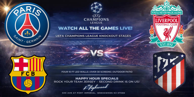 Event - UEFA Champions League Watch Atlético Madrid vs Barcelona + Liverpool vs PSG - Weehawken Township, NJ - Tue, April 14, 2026} | concert tickets