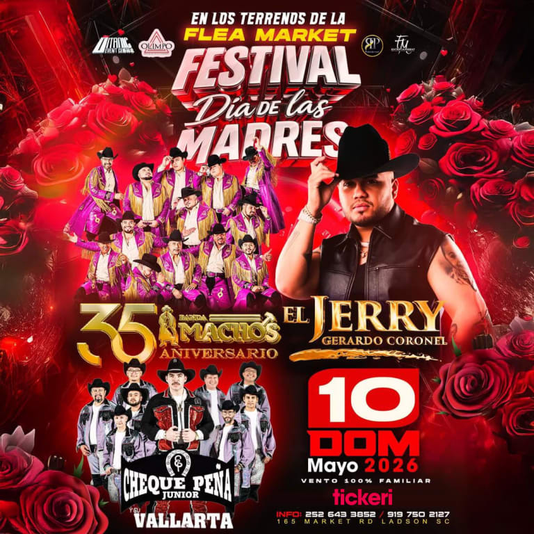 Event - Festival dia de las Madres con Banda Machos 35 aniversario y mucho mas - Ladson, South Carolina - May 10, 2026 | concert tickets
