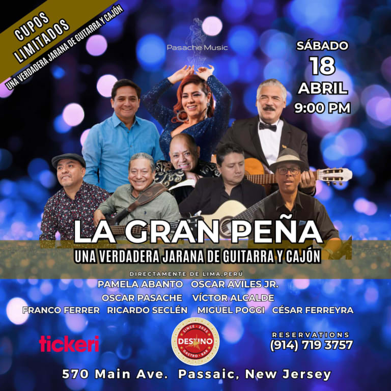 Event - LA GRAN PEÑA - Homenaje a Pasache - Una Verdadera Jarana de Guitarra y Cajón en Passaic, New Jersey - Passaic, NJ - Sat, April 18, 2026} | concert tickets