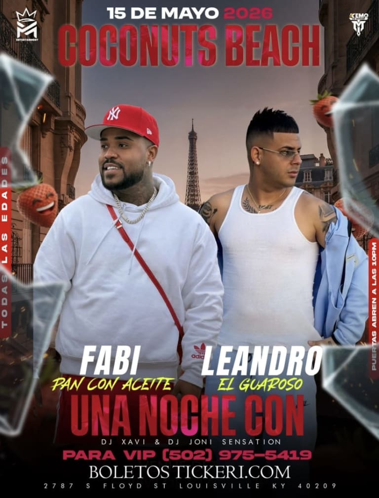 Event - Pan con Aceite & Leandro el Guaroso - Louisville, Kentucky - May 15, 2026 | concert tickets
