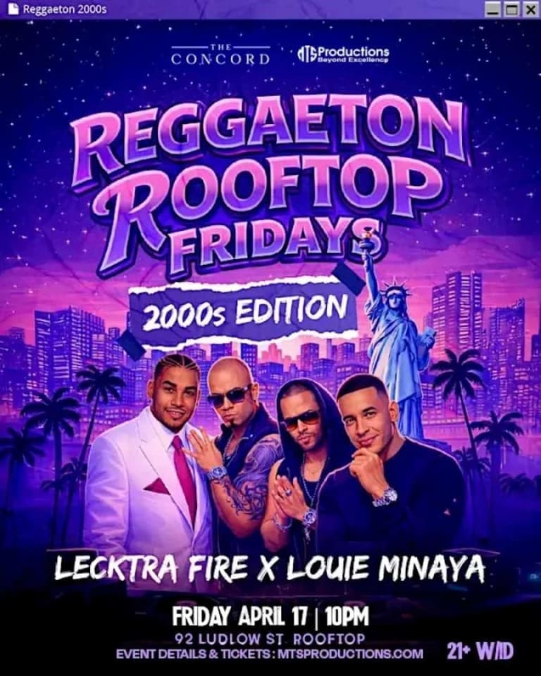 Event - Reggaeton Rooftop Fridays at Concord NYC | Friday, Apr 17th, 2026 - New York, New York - April 17, 2026 | concert tickets