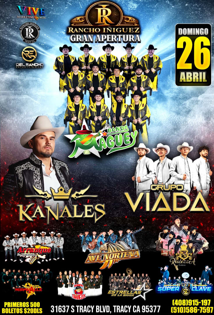 Event - Apertura rancho Iñiguez Tracy  - Tracy, California - April 26, 2026 | concert tickets