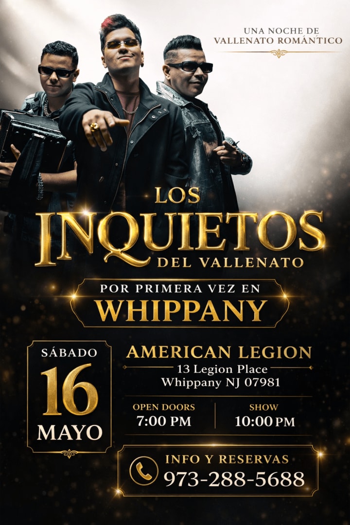 Event - LOS INQUIETOS DEL VALLENATO - Whippany, New Jersey - May 16, 2026 | concert tickets