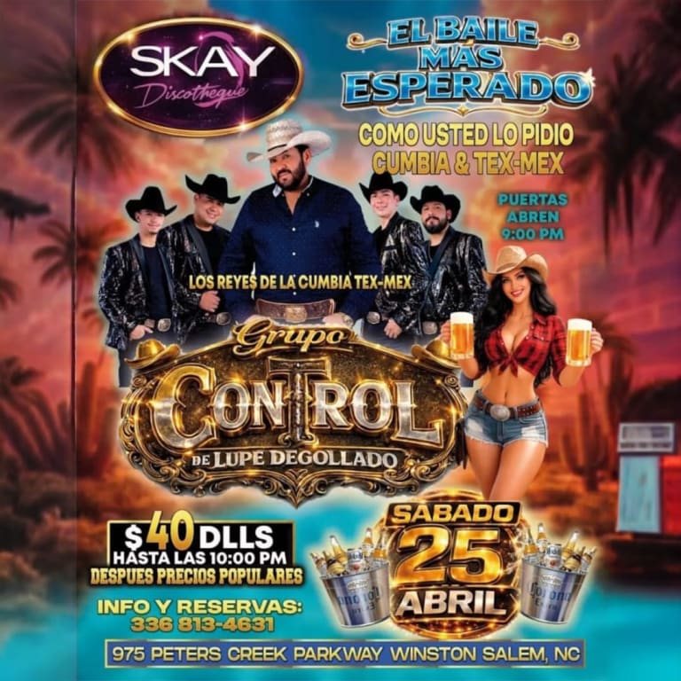 Event - Grupo Control en Winston-Salem, NC - Winston-Salem, North Carolina - April 25, 2026 | concert tickets