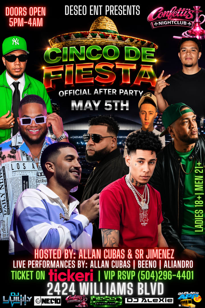 Event - CINCO DE FIESTA VOL 1  - Kenner, Louisiana - May 5, 2026 | concert tickets