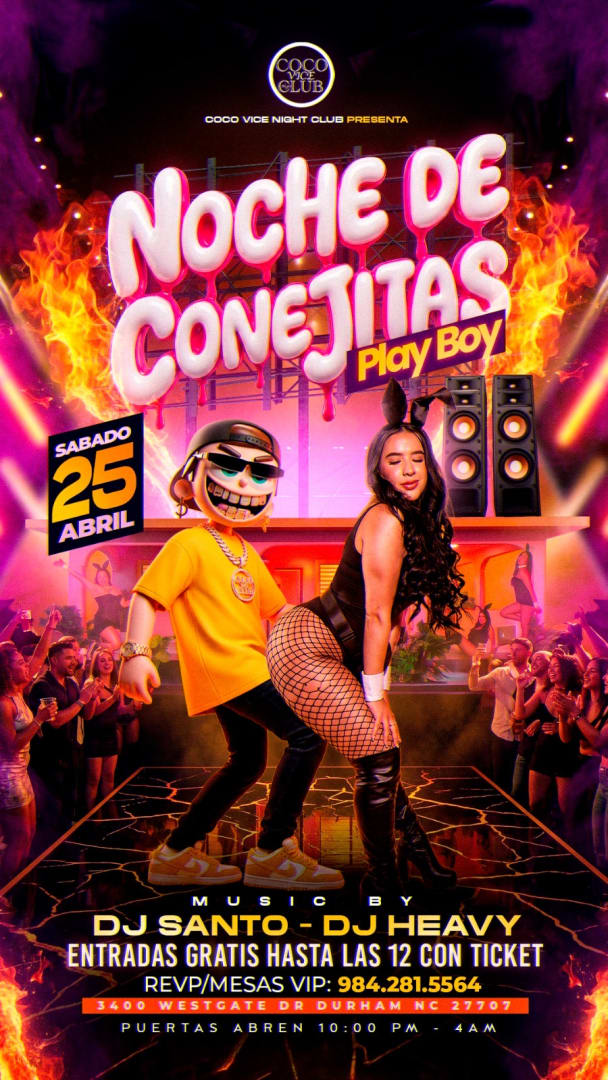 Event - NOCHE DE CONEJITAS PLAYBOY - Durham, North Carolina - April 25, 2026 | concert tickets