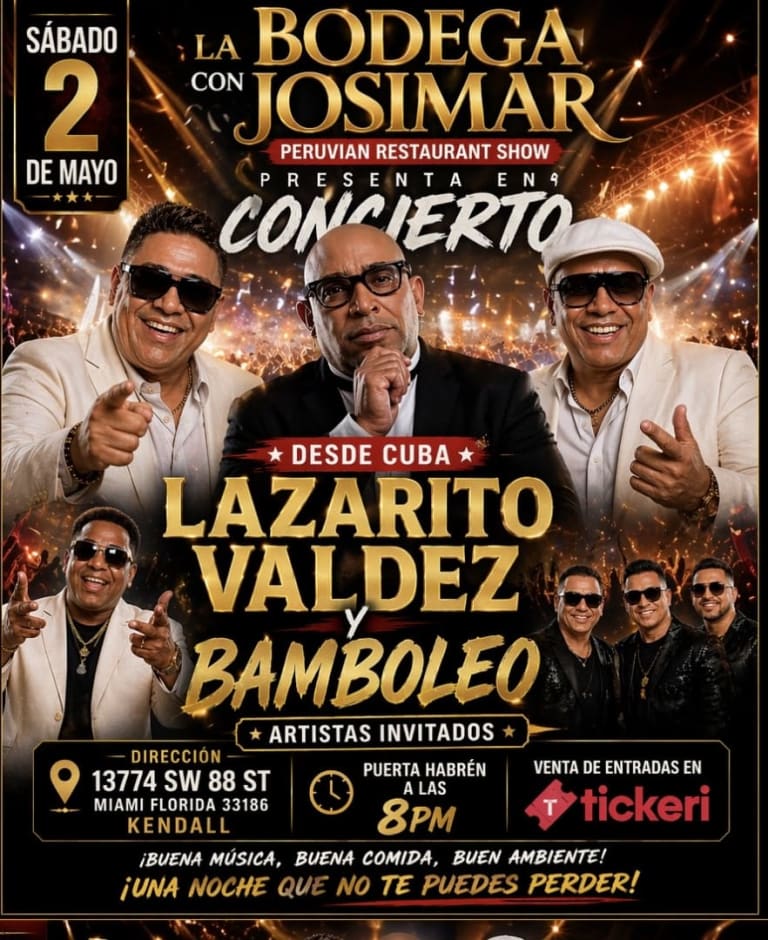 Event - Lazarito Valdez y Bamboleo en Miami  - Miami, Florida - May 2, 2026 | concert tickets
