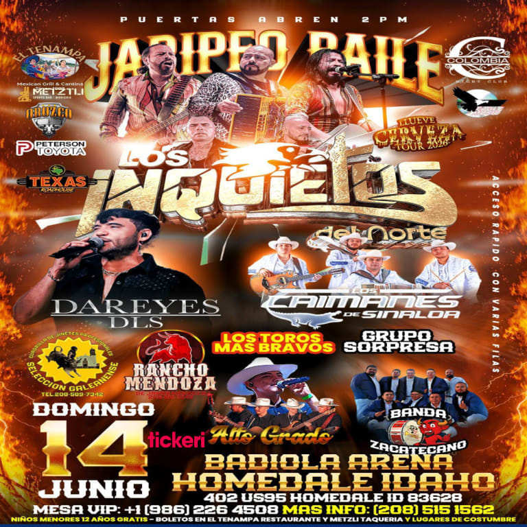 Event - Los Inquietos del Norte - Homedale, Idaho - June 14, 2026 | concert tickets
