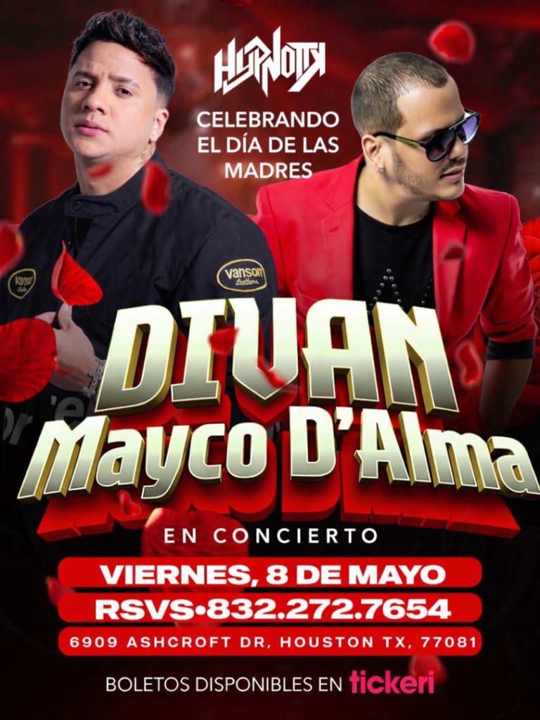 Event - Concierto del día de las Madres DIVÁN & MAYCO DE ALMA  - Houston, Texas - May 8, 2026 | concert tickets
