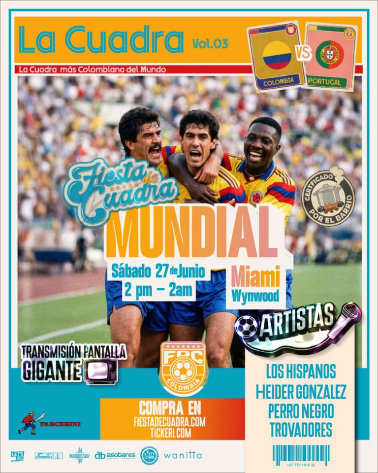 Event - Fiesta de Cuadra Mundial Miami 2026 ( Watch Party Colombia vs Portugal) - Miami, Florida - June 27, 2026 | concert tickets