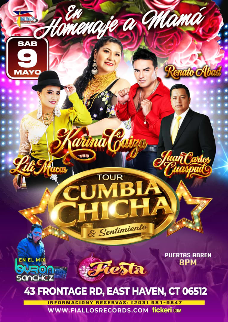 Event - EAST HAVEN l KARINA CAIZA, RENATO ABAD (YO ME LLAMO AMERICO) LILI MACAS, JUAN CARLOS CUASPUD - East Haven, Connecticut - May 9, 2026 | concert tickets