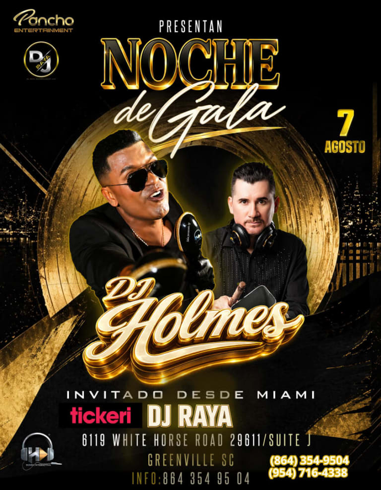 Event - NOCHE DE GALA CON DJ HOLMES  - Greenville, South Carolina - August 7, 2026 | concert tickets