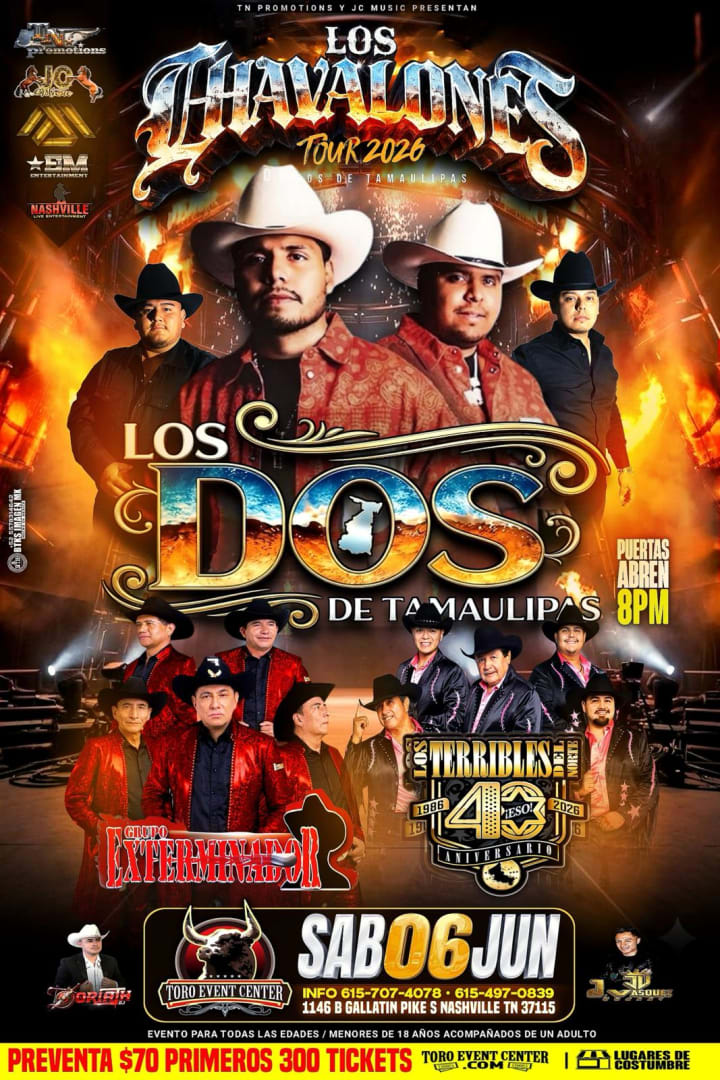 Event - Los Dos De Tamaulipas, Grupo Exterminador, Los Terribles Del Norte  - Nashville, TN - sáb, 6 de junio de 2026} | concert tickets