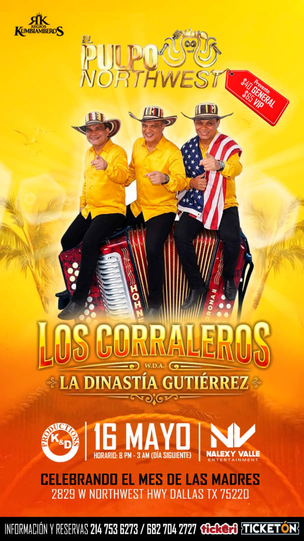Event - ORIGINALES CORRALEROS DINASTIA GUTIERREZ EN EL PULPO RESTAURANT DALLAS TEXAS - Dallas, Texas - May 16, 2026 | concert tickets