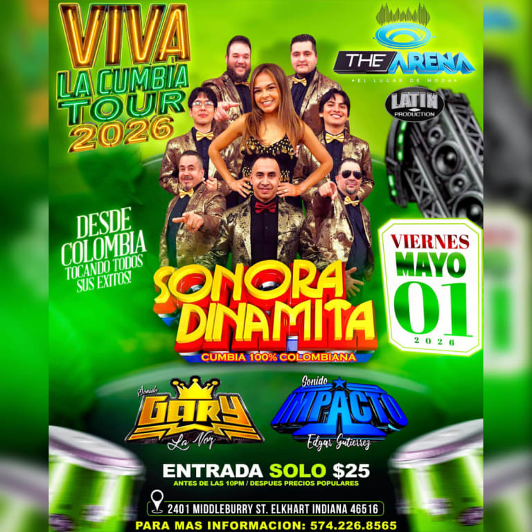 Event - LA SONORA DINAMITA - Elkhart, Indiana - May 1, 2026 | concert tickets