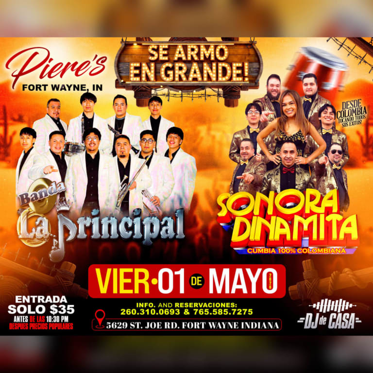 Event - LA SONORA DINAMITA, BANDA LA PRINCIPAL  - Fort Wayne, Indiana - May 1, 2026 | concert tickets