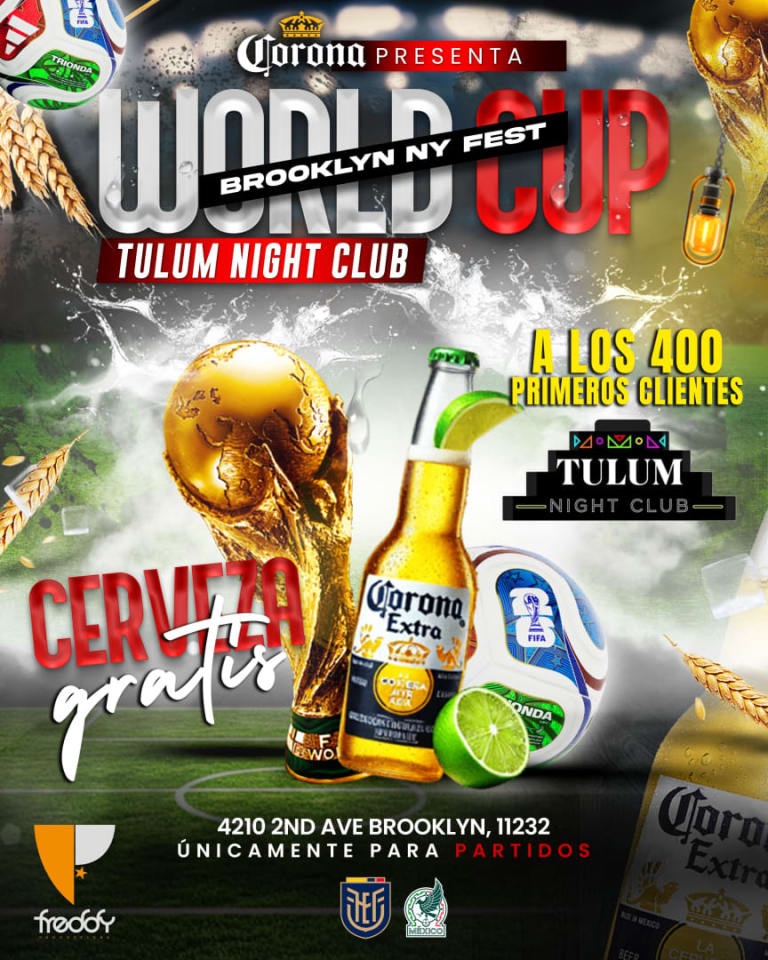 Event - World Cup Brooklyn NY Fest - Tulum Night Club - Brooklyn, NY - jue, 11 de junio de 2026} | concert tickets