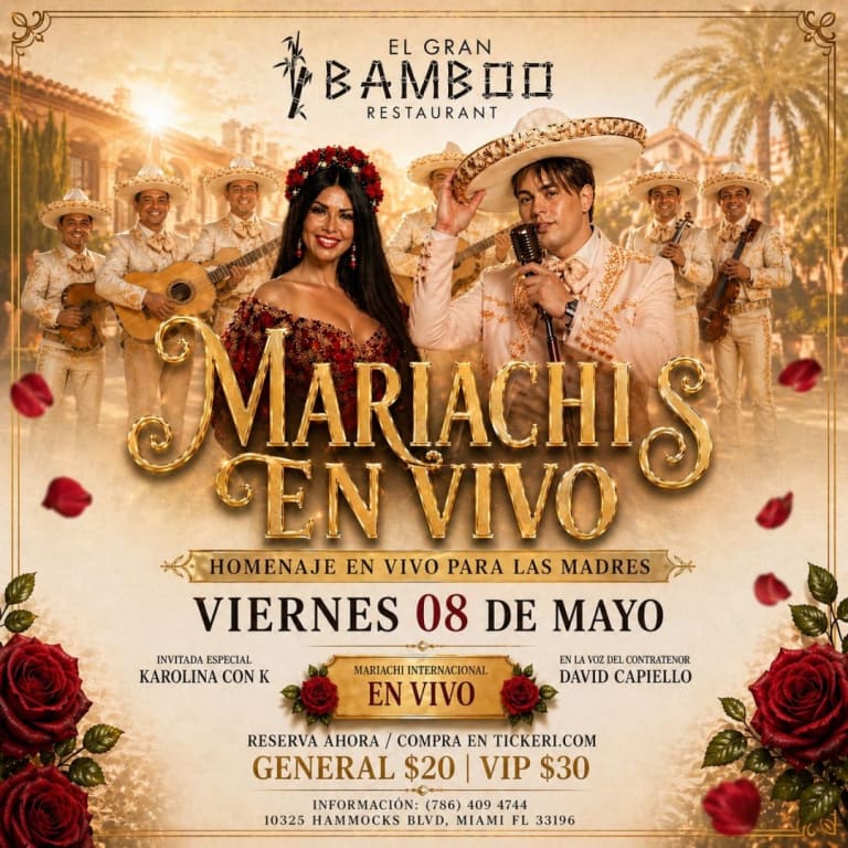 Event - NOCHE DE MARIACHIS EN VIVO -HOMENAJE A LAS MADRES - Miami, FL - vie, 8 de mayo de 2026} | concert tickets