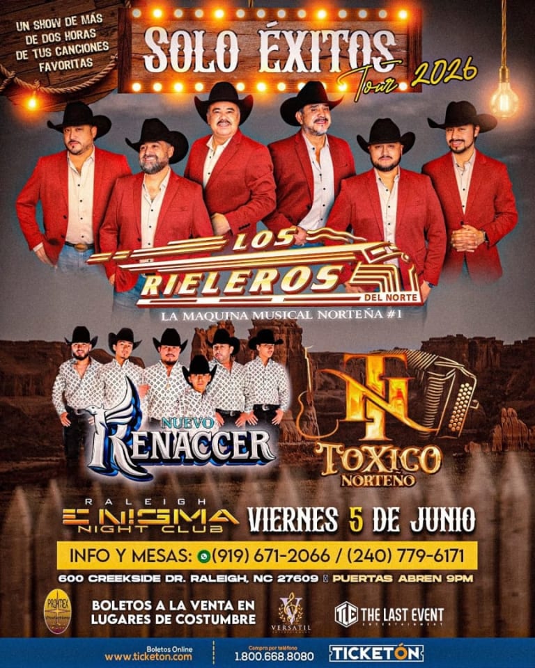Event - LOS RIELEROS EN VIVO  - Raleigh, NC - vie, 5 de junio de 2026} | concert tickets