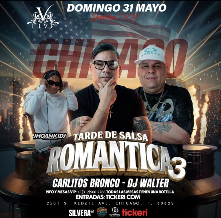 Event - TARDE DE SALSA ROMANTICA 3-CARLITOS BRONCO - Chicago, Illinois - May 31, 2026 | concert tickets