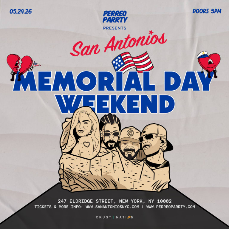 Event - MEMORIAL DAY WEEKEND - Latin  Party at San Antonios NYC - New York, NY - Sun, May 24, 2026} | concert tickets