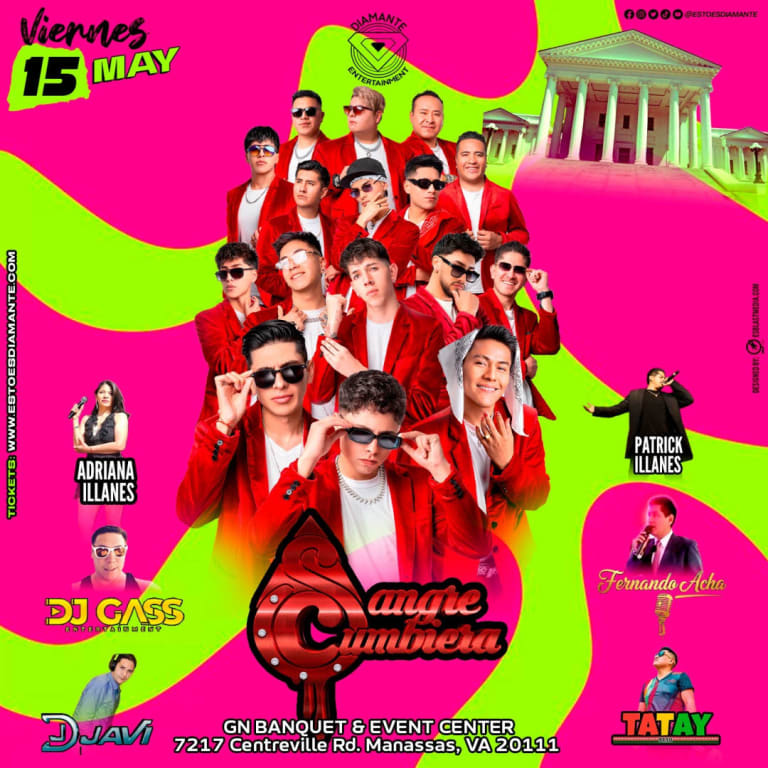 Event - SANGRE CUMBIERA EN VIRGINIA - Manassas, Virginia - 15 de mayo de 2026 | concert tickets