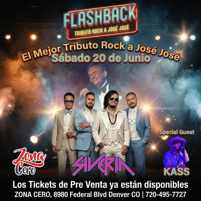 Event - Flashback: El mejor tributo Rock Pop a José José en Zona Cero - Federal Heights, CO - Sat, June 20, 2026} | concert tickets
