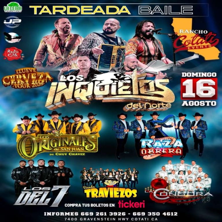 Event - Los Inquietos del Norte en Cotati CA - Cotati, CA - Sun, August 16, 2026} | concert tickets