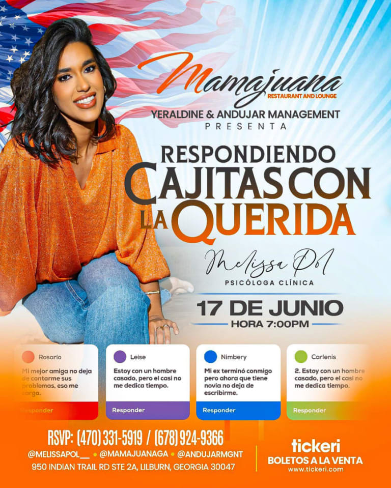 Event - YERALDINE & ANDUJAR MGNT PRESENTS: RESPONDIENDO CAJITAS CON LA QUERIDA MELISSA POL - Lilburn, GA - Wed, June 17, 2026} | concert tickets