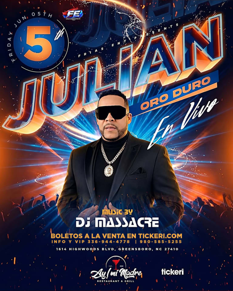 Event - Julian oro duro Greensboro  - Greensboro, NC - vie, 5 de junio de 2026} | concert tickets