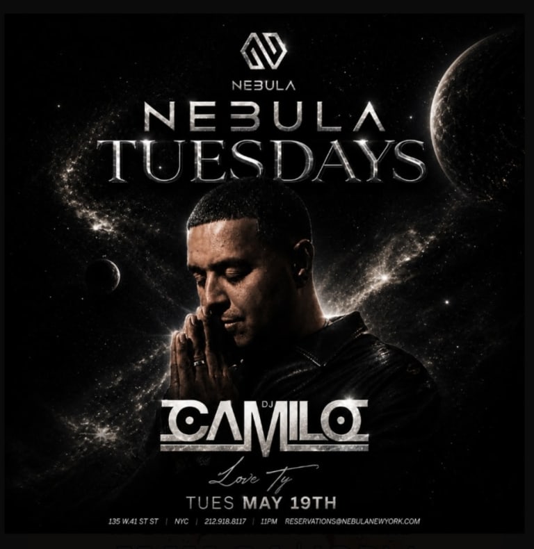 Event - Nebula Tuesdays Pre Memorial Day Weekend DJ Camilo At Nebula - New York, New York - 19 de mayo de 2026 | concert tickets