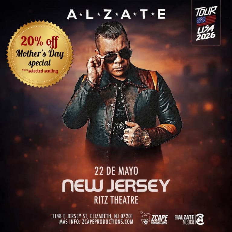 Event - Alzate en vivo en New Jersey - Elizabeth, NJ - vie, 22 de mayo de 2026} | concert tickets