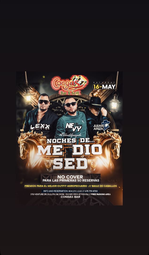 Event - Noches de me dio SED - Duluth, GA - sáb, 16 de mayo de 2026} | concert tickets