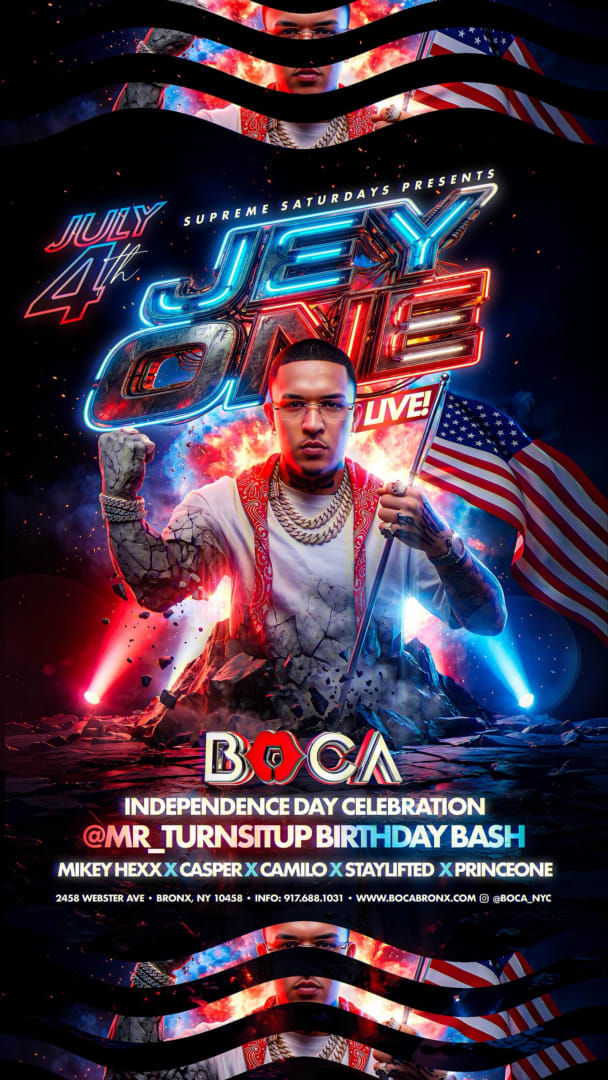 Event - Jey One en Vivo on Independence day 4th of July - Bronx, NY - sáb, 4 de julio de 2026} | concert tickets