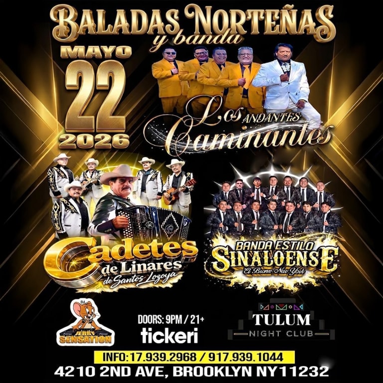 Event - Baladas Norteñas y Banda  - Brooklyn, New York - 22 de mayo de 2026 | concert tickets