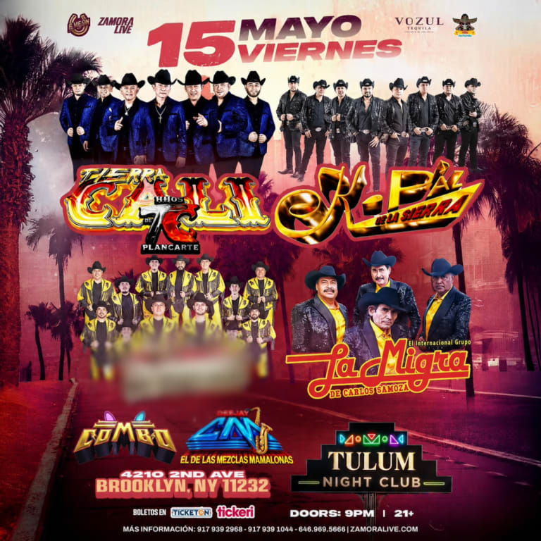Event - Tierra Cali , Hns Plancarta, K-Paz de la Sierra, La Migra y más en New York!  - Brooklyn, New York - 15 de mayo de 2026 | concert tickets