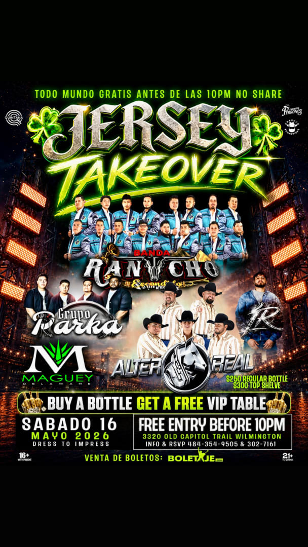 Event - JERSEY TAKEOVER ALTER REAL BANDA RANCHO ESCONDIDO PARKA IZAN - Wilmington, Delaware - May 16, 2026 | concert tickets