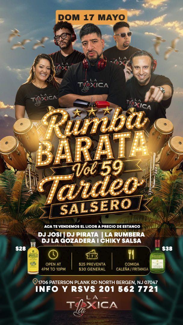 Event - TARDEO SALSERO EN LA TOXICA, NJ - North Bergen, New Jersey - May 17, 2026 | concert tickets