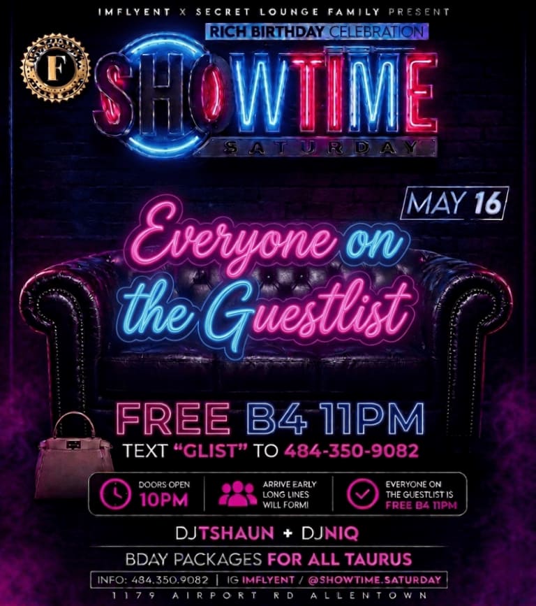 Event - SHOWTIME SATURDAY (GLIST TICKETS) - Allentown, Pennsylvania - May 16, 2026 | concert tickets