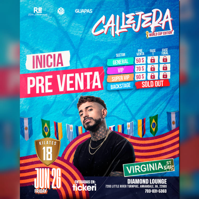Event - 18 Kilates - USA Tour - Callejera - Annandale, VA - vie, 26 de junio de 2026} | concert tickets
