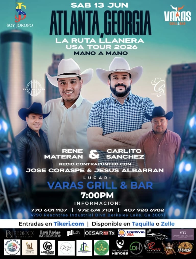 Event - La Ruta Llanera - Carlito Sanchez y René Materan  - Norcross, GA - Sat, June 13, 2026} | concert tickets