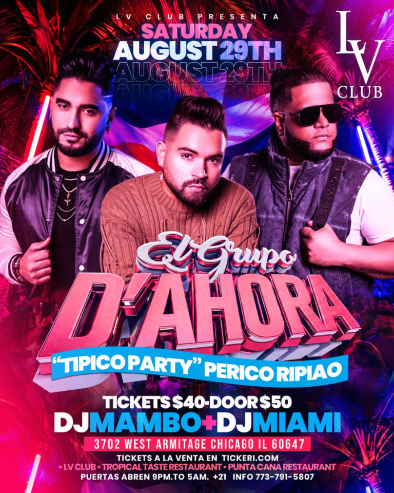 Event - El GRUPO D AHORA Tipico Party Perico Ripiao" - chicago, Illinois - August 29, 2026 | concert tickets