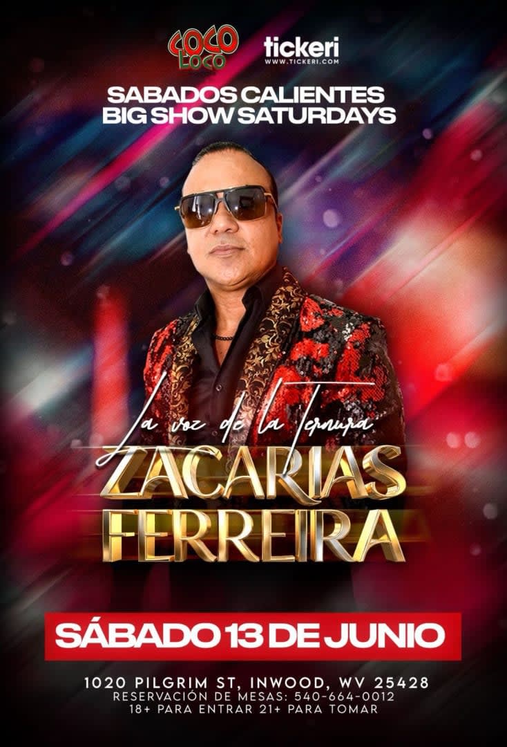 Event - Zacarias Ferreira nueva fecha  - Inwood, West Virginia - June 13, 2026 | concert tickets